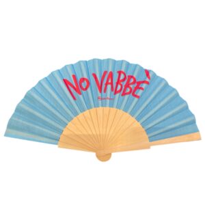 Ventaglio in Bamboo “No Vabbè” – Azzurro