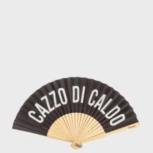 Ventaglio nero "Cazzo di caldo"